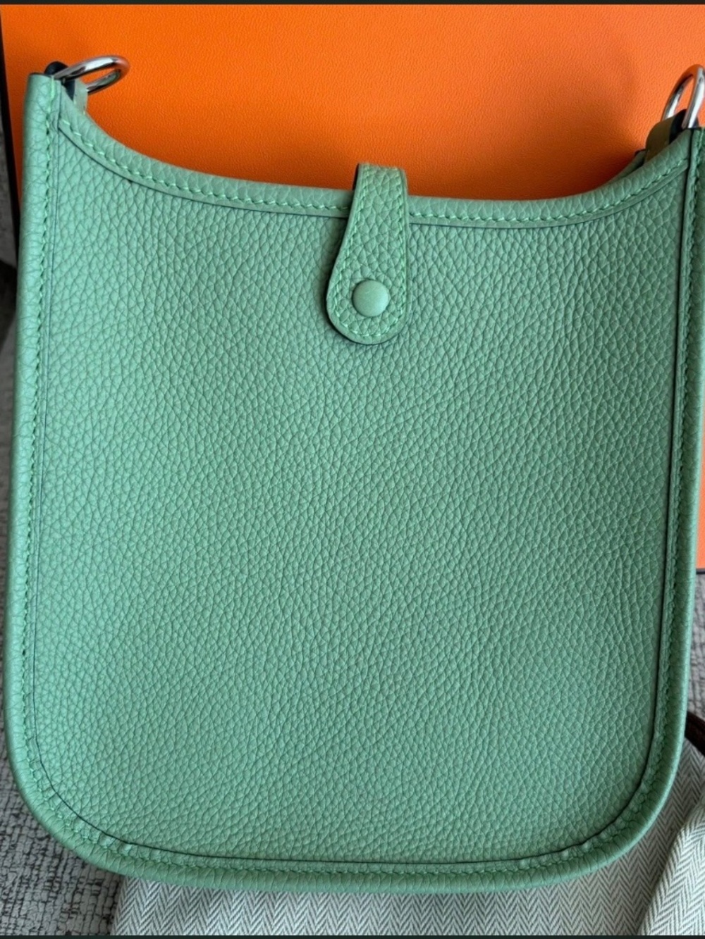 CRAZY LOW PRICE! Hermes Evelyne TPM Vert Criquet Palladium HW - Picture 3 of 10
